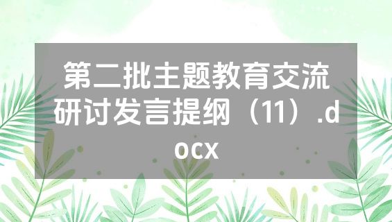 第二批主题教育交流研讨发言提纲（11）.docx