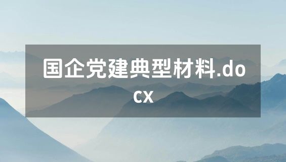 国企党建典型材料.docx