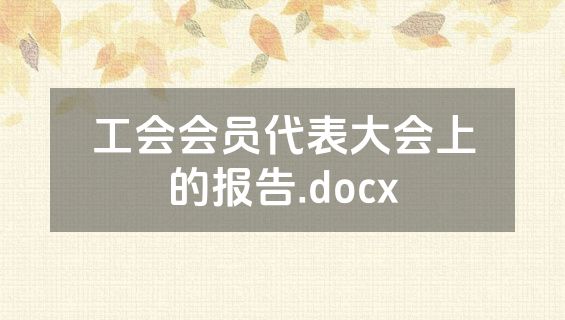 工会会员代表大会上的报告.docx