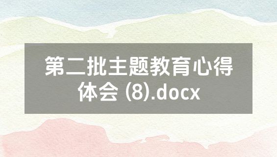 第二批主题教育心得体会 (8).docx