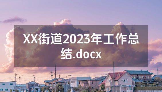 XX街道2023年工作总结.docx