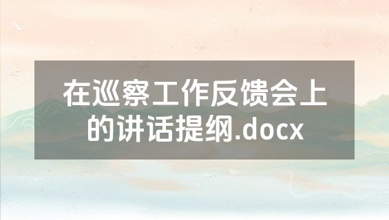 在巡察工作反馈会上的讲话提纲.docx