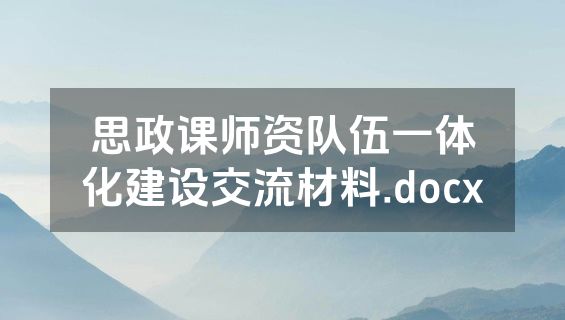 思政课师资队伍一体化建设交流材料.docx