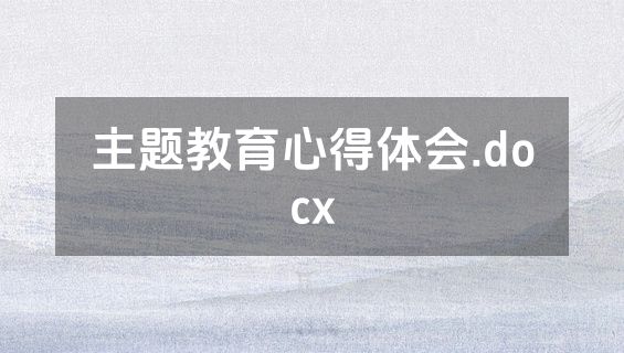 主题教育心得体会.docx