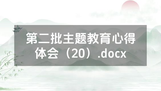 第二批主题教育心得体会（20）.docx