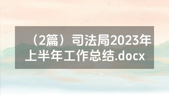 （2篇）司法局2023年上半年工作总结.docx