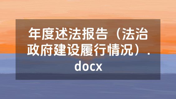 年度述法报告（法治政府建设履行情况）.docx
