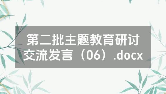 第二批主题教育研讨交流发言（06）.docx