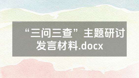 “三问三查”主题研讨发言材料.docx