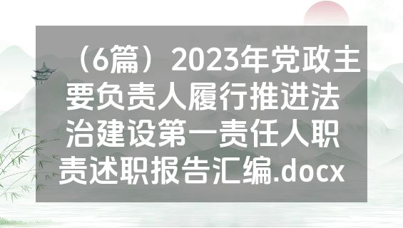 （6篇）2023年党政主要负责人履行推进法治建设第一责任人职责述职报告汇编.docx