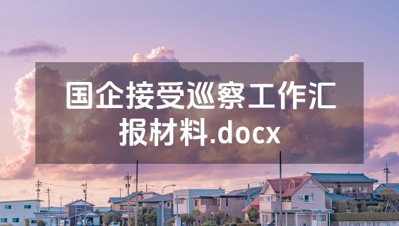 国企接受巡察工作汇报材料.docx