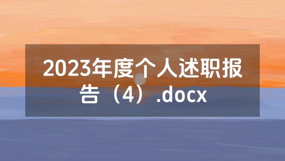 2023年度个人述职报告（4）.docx
