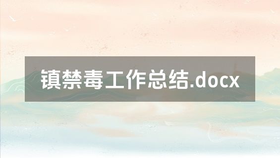 镇禁毒工作总结.docx