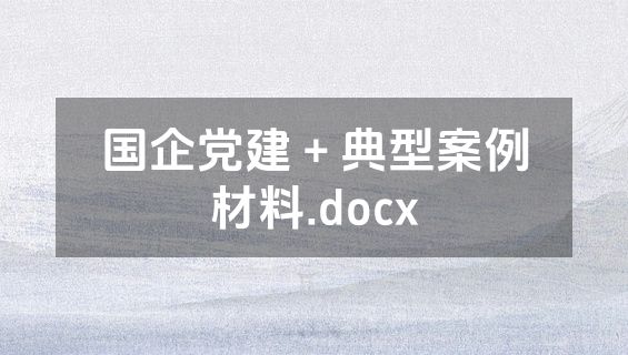 国企党建＋典型案例材料.docx