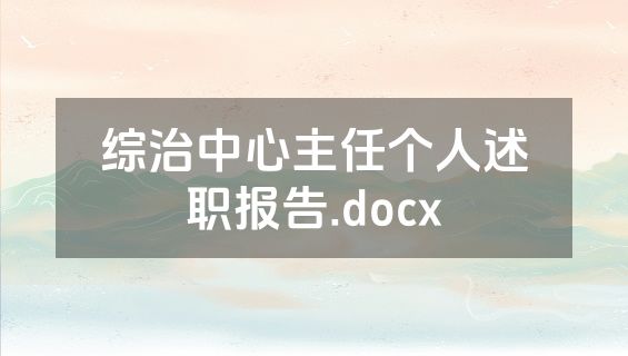 综治中心主任个人述职报告.docx