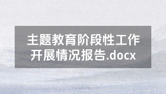 主题教育阶段性工作开展情况报告.docx