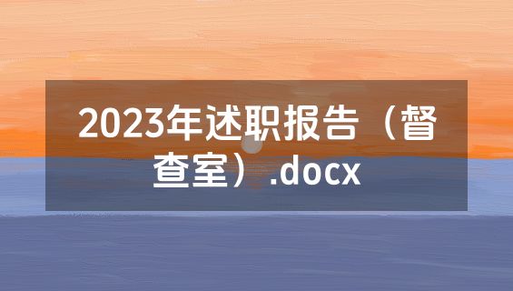 2023年述职报告（督查室）.docx