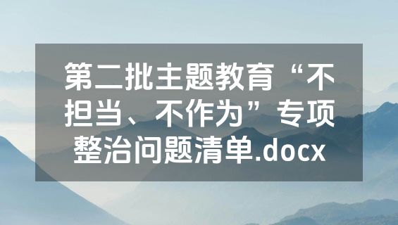 第二批主题教育“不担当、不作为”专项整治问题清单.docx