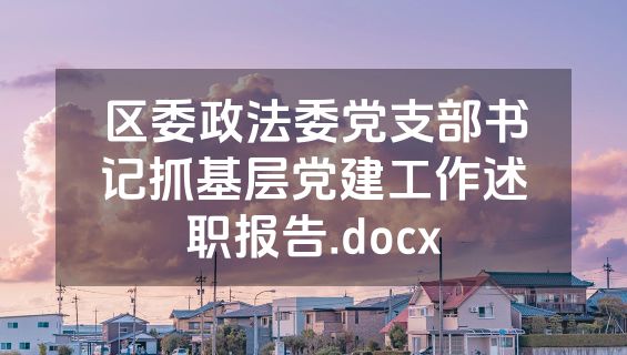 区委政法委党支部书记抓基层党建工作述职报告.docx