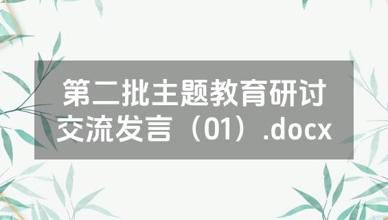 第二批主题教育研讨交流发言（01）.docx