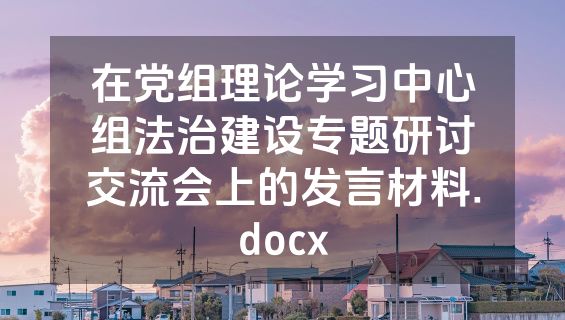 在党组理论学习中心组法治建设专题研讨交流会上的发言材料.docx