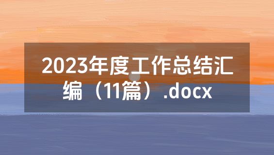 2023年度工作总结汇编（11篇）.docx