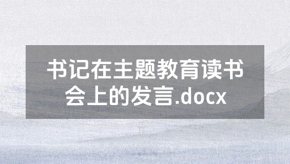 书记在主题教育读书会上的发言.docx