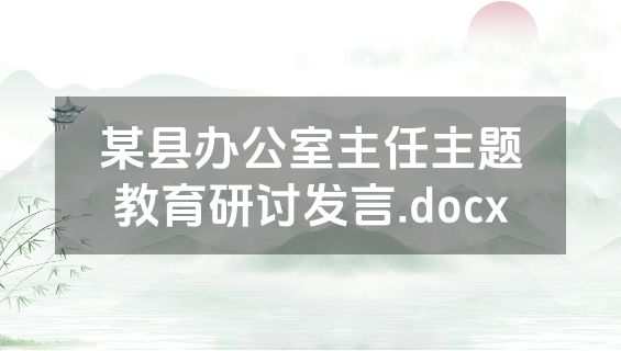 某县办公室主任主题教育研讨发言.docx