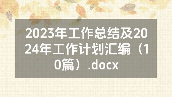 2023年工作总结及2024年工作计划汇编（10篇）.docx