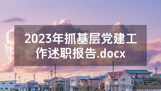 2023年抓基层党建工作述职报告.docx