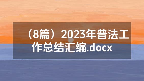 （8篇）2023年普法工作总结汇编.docx