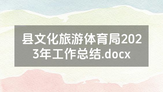 县文化旅游体育局2023年工作总结.docx