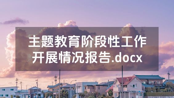 主题教育阶段性工作开展情况报告.docx
