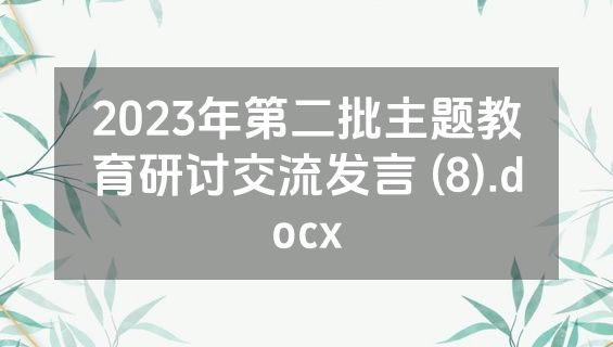 2023年第二批主题教育研讨交流发言 (8).docx