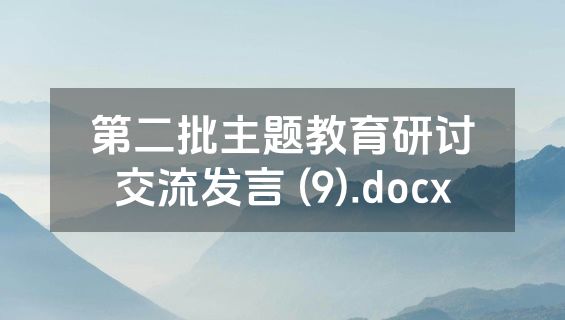 第二批主题教育研讨交流发言 (9).docx