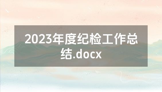 2023年度纪检工作总结.docx