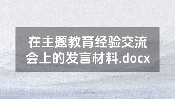 在主题教育经验交流会上的发言材料.docx