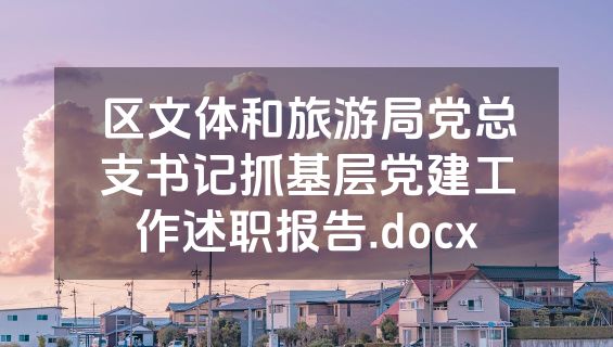 区文体和旅游局党总支书记抓基层党建工作述职报告.docx