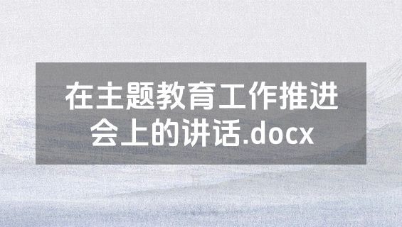 在主题教育工作推进会上的讲话.docx