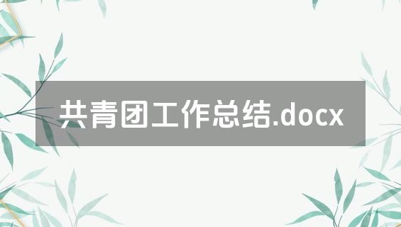 共青团工作总结.docx