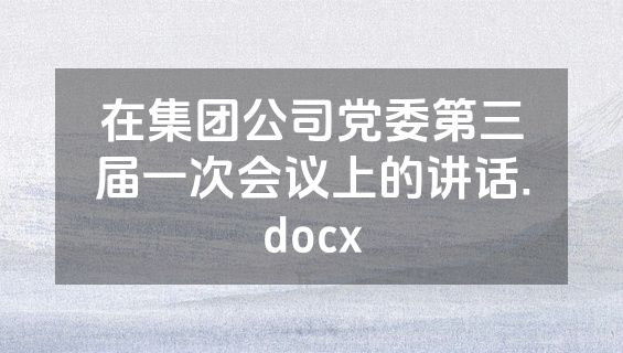 在集团公司党委第三届一次会议上的讲话.docx