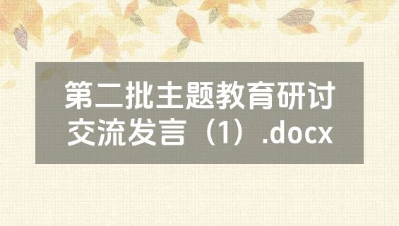 第二批主题教育研讨交流发言（1）.docx