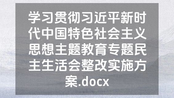 学习贯彻习近平新时代中国特色社会主义思想主题教育专题民主生活会整改实施方案.docx
