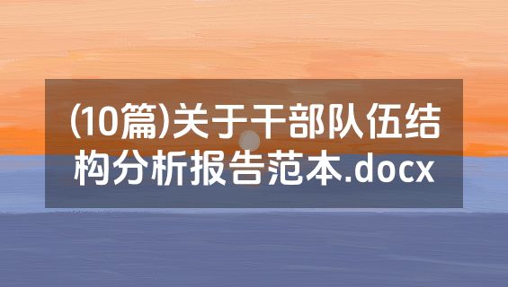 (10篇)关于干部队伍结构分析报告范本.docx