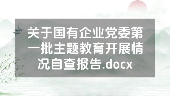 关于国有企业党委第一批主题教育开展情况自查报告.docx