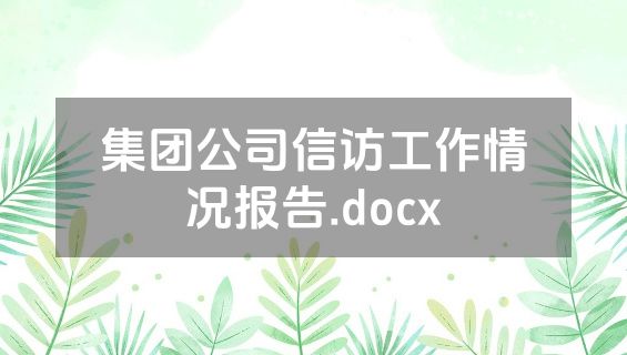 集团公司信访工作情况报告.docx