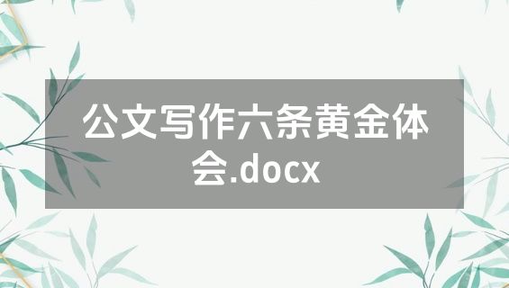公文写作六条黄金体会.docx