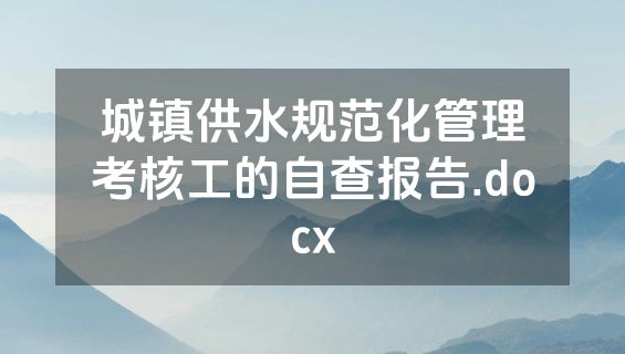 城镇供水规范化管理考核工的自查报告.docx