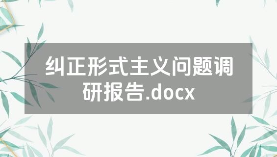 纠正形式主义问题调研报告.docx