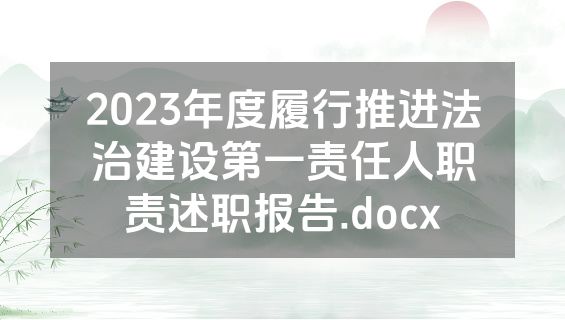 2023年度履行推进法治建设第一责任人职责述职报告.docx
